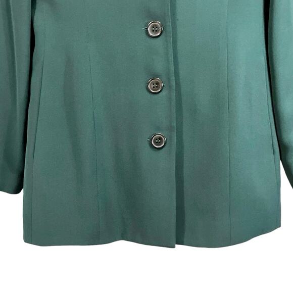 Hugo Buscati Milano Women's Green 100% Silk 2-Piece Blazer/Skirt Set SZ 8 VTG - Picture 5 of 11